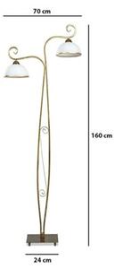 Lampa stojąca Emibig 2xE27 60W WIVARA LP2 GOLD 149/LP2