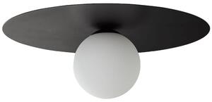 Lampa sufitowa / kinkiet Zon - czarny dysk z białą kulą