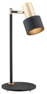 Elegancka lampa biurkowa Doria - regulowany klosz, czarna