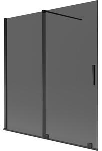 Mexen Velar parawan nawannowy 2-skrzydłowy rozsuwany 150 x 150 cm, grafit, czarny - 896-150-000-41-70