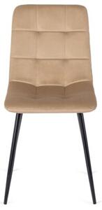 Zestaw Stół Okrągły HARRY 102-142 cm i 4 Krzesła Tapicerowane PERU Beż