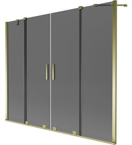 Mexen Velar Duo parawan nawannowy 2-skrzydłowy rozsuwany 180 x 150 cm, grafit, złoty - 896-180-000-42-50