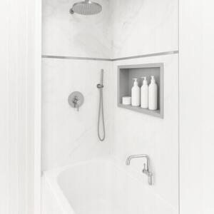 Półka łazienkowa wnękowa Estiva FALEZA Silver 45x30x10 cm srebrna 1 szt