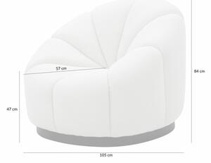 Fotel okrągły kremowy VORTARO