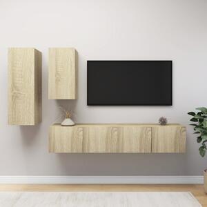 Zestaw 4 szafek TV, dąb sonoma, materiał drewnopochodny