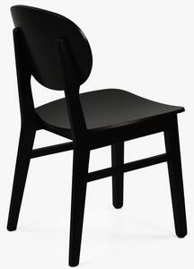 Czarne krzesło do jadalni z litego drewna Pure