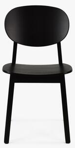 Czarne krzesło do jadalni z litego drewna Pure