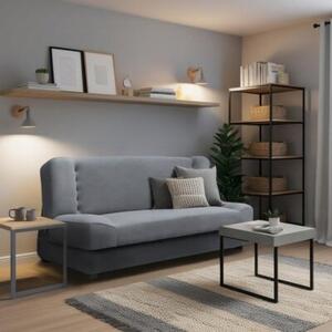 Sofa Kanapa RozkÅadana z FunkcjÄ Spania Wersalka Dwuosobowa Szara PIANO