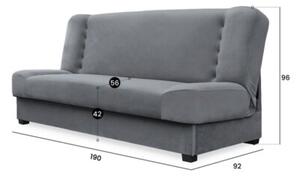Sofa Kanapa RozkÅadana z FunkcjÄ Spania Wersalka Dwuosobowa Szara PIANO