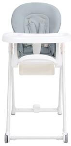 Wysokie krzesełko dla dziecka, jasnoszare, aluminiowe