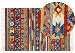 Ręcznie tkany dywan wełniany do salonu wielokoloorwy motyw westernowy 200 x 300 cm Norakert Beliani