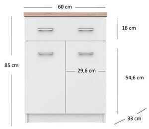 Biała komoda z szufladą i półkami 60 cm - Ontario 7X