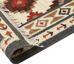 Ręcznie tkany dywan wełniany do salonu wielokolorowy kilim 200 x 300 cm Ghukasavan Beliani