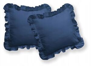 Pościel bawełniana z adamaszku z falbaną denim 220x200 Detexpol