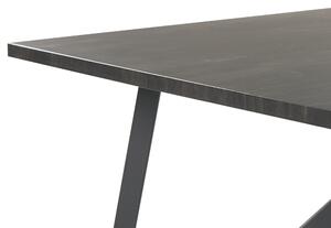 Industrialny stół do jadalni MDF blat metalowe nogi 140 x 80 cm czarny Annika Beliani
