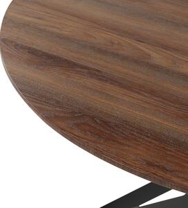 Stół do jadalni okrągły nowoczesny ⌀120 blat ciemne drewno metalowe Alure Beliani