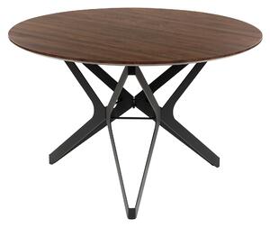Stół do jadalni okrągły nowoczesny ⌀120 blat ciemne drewno metalowe Alure Beliani