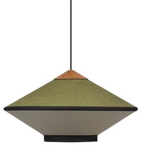 Lampa Wisząca Forestier, Cymbal, ściemnialny, zielony, jadalnia, tkanina | tekstylia, design