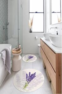 Fioletowe/beżowe dywaniki łazienkowe zestaw 2 szt. ø 100 cm – Mila Home