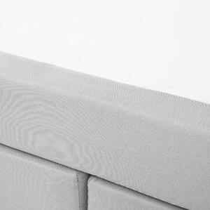 Nowoczesne łóżko kontynentalne 180x200 cm z guzikami materiałowe jasnoszare Admiral Beliani