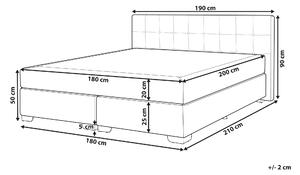 Nowoczesne łóżko kontynentalne 180x200 cm z guzikami materiałowe szare Admiral Beliani