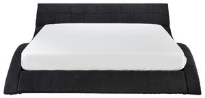 Nowoczesne łóżko wodne 180 x 200cm ze stelażem tapicerowane tkaniną czarne Vichy Beliani