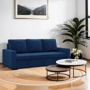 Kanapa 3 osobowa, BLOM, velvet, 220x92x92 cm, granatowy | TYLETEGOTU