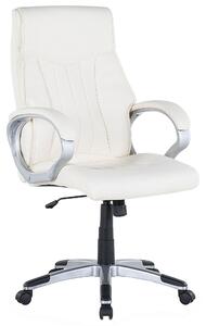 Krzesło biurowe z ekoskóry białej obrotowe regulacja wysokości Triumph Beliani