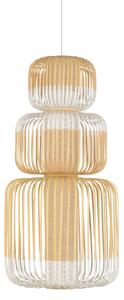 Lampa Wisząca Forestier, Bamboo, ściemnialny, biały, salon, bambus, design
