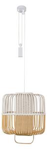Lampa Wisząca Forestier, Bamboo, ściemnialny, biały, jadalnia, bambus, design
