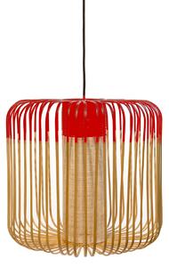 Lampa Wisząca Forestier, Bamboo, ściemnialny, czerwony, jadalnia, bambus, design
