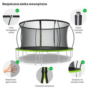 Trampolina ogrodowa z siatką wewnętrzną dla dzieci z drabinką 14FT 435cm Zipro Jump Pro Premium