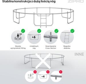 Trampolina ogrodowa z siatką wewnętrzną dla dzieci z drabinką 14FT 435cm Zipro Jump Pro Premium