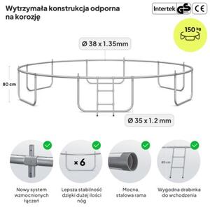 Trampolina ogrodowa z siatką wewnętrzną dla dzieci z drabinką 14FT 435cm Zipro Jump Pro Premium