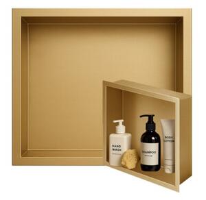 Półka łazienkowa wnękowa HYDROSAN IGA-GL-30X20X10 Złoty szczotkowany 30x20x10 cm