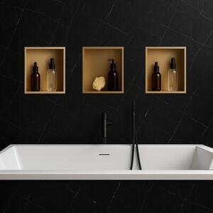 Półka łazienkowa wnękowa HYDROSAN IGA-GL-30X20X10 Złoty szczotkowany 30x20x10 cm