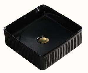 Umywalka nablatowa HYDROSAN AURA-BL-375 Kwadratowy Czarny ryflowany