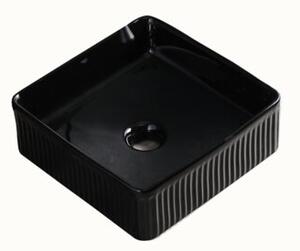 Umywalka nablatowa HYDROSAN AURA-BL-375 Kwadratowy Czarny ryflowany
