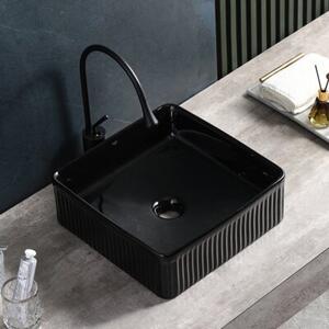 Umywalka nablatowa HYDROSAN AURA-BL-375 Kwadratowy Czarny ryflowany
