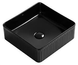Umywalka nablatowa HYDROSAN AURA-BL-375 Kwadratowy Czarny ryflowany