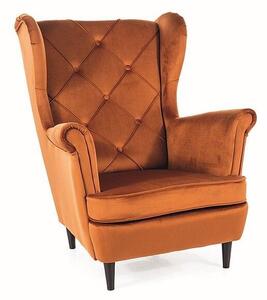 Fotel uszak LADY VELVET cynamonowy