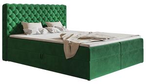 Duże łóżko kontynentalne butelkowa zieleń 180x200