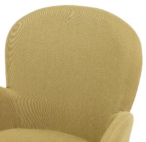 Zestaw 2 krzeseł do jadalni żółty tapicerowany z podłokietnikami Brookville Beliani