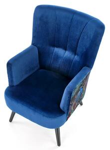Granatowy fotel wypoczynkowy do salonu - Pavos