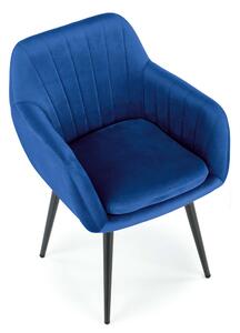 Niebieskie krzesło tapicerowane welurem - Mides