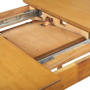 Rozkładany stół jadalniany 100/130x80cm jasne drewno kauczukowe blat MDF Toms Beliani