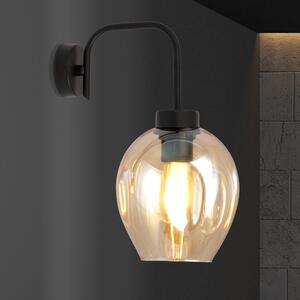 Emibig Lukka kinkiet 1x60 czarny/szkło bursztynowe 1165/K1