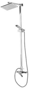 Nowoczesna kolumna prysznicowa bateria deszczownica z słuchawką mosiężna srebrna Tagbo Beliani