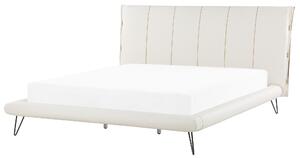 Zestaw do sypialni ekoskóra ławka szafka nocna łóżko 180 x 200 cm białe Betin Beliani