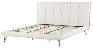 Zestaw do sypialni ekoskóra ławka szafka nocna łóżko 180 x 200 cm białe Betin Beliani